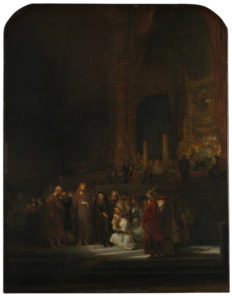 Rembrandt, 1606 - 1669
The Woman taken in Adultery
1644
Oil on oak, 83.8 x 65.4 cm
Bought, 1824
NG45
https://www.nationalgallery.org.uk/paintings/NG45